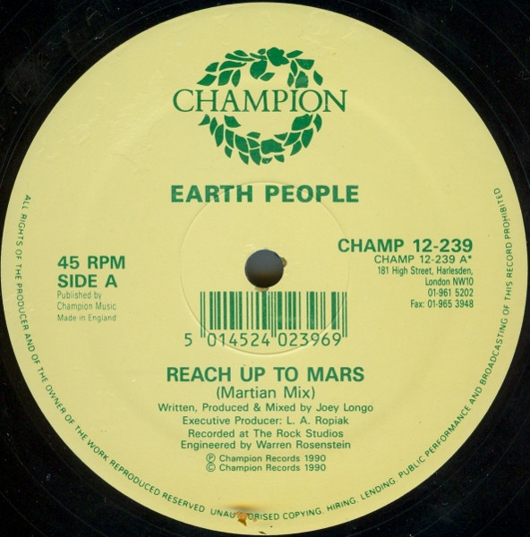 Earth People - Reach Up To Mars | Champion (CHAMP 12-239) - 3