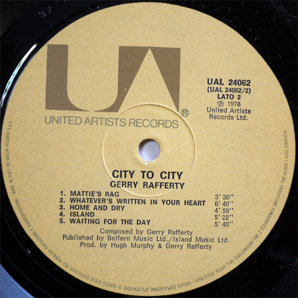 Gerry Rafferty - City To City | United Artists Records (UAL 24062) - 2