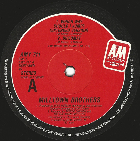 Milltown Brothers - Which Way Should I Jump? | A&M Records (AMY 711) - 3 Milltown Brothers - Which Way Should I Jump? | A&M Records (AMY 711) - 3