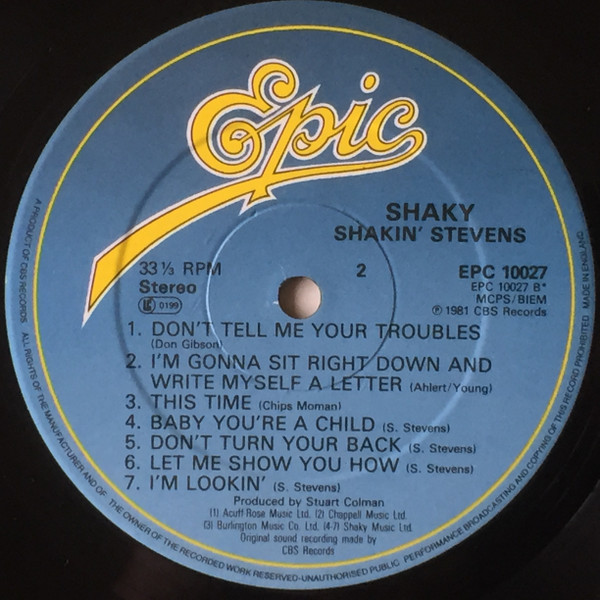 Shakin' Stevens - Shaky | Epic (EPC 10027) - 4