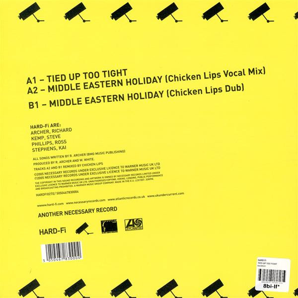 Hard-Fi - Tied Up Too Tight / Middle Eastern Holiday (Chicken Lips Remixes) | Necessary Records (HARDFI02TE) - 2 Hard-Fi - Tied Up Too Tight / Middle Eastern Holiday (Chicken Lips Remixes) | Necessary Records (HARDFI02TE) - 2