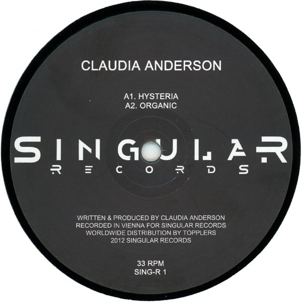 Claudia Anderson - Hysteria | Singular Records (SING-R 1) - main