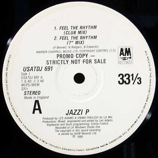 Jazzi P - Feel The Rhythm | A&M Records (USATDJ691) - 3