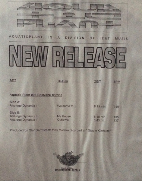 Analogue Dynamix - Welcome To My House ! | Aquatic Plant (AQUA 003)