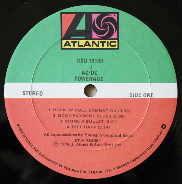 AC/DC - Powerage [Vinyl] | Atlantic (KSD 19180) - 3