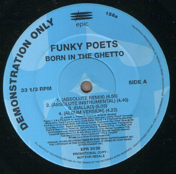 Funky Poets - Born In The Ghetto | Epic (XPR 2030) - main