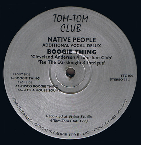 Native People - Boogie Thing | Tom-Tom Club (TTC007) - main