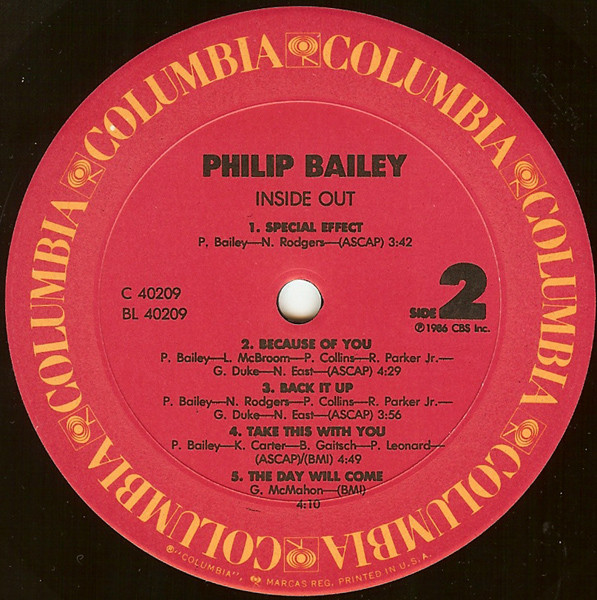 Philip Bailey - Inside Out | Columbia (FC 40209) - 4 Philip Bailey - Inside Out | Columbia (FC 40209) - 4