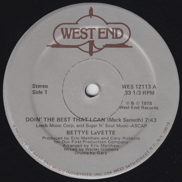 Bettye LaVette - Doin' The Best That I Can | West End Records (WES 12113)