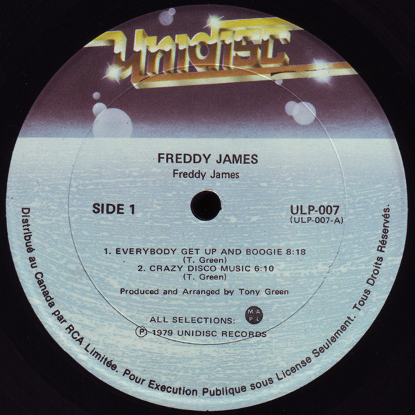 Freddie James - Get Up And Boogie | Unidisc (ULP-007) - 3