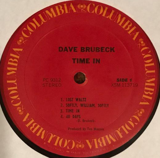 Dave Brubeck - Time In | Columbia (PC 9312) - 3