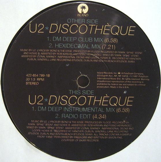 U2 - Discothèque | Island Records (422-854 789-1) - 4 U2 - Discothèque | Island Records (422-854 789-1) - 4