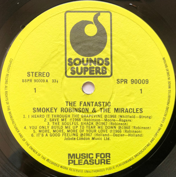 The Miracles - The Fantastic Smokey Robinson & The Miracles | Sounds Superb (SPR 90009) - 3 The Miracles - The Fantastic Smokey Robinson & The Miracles | Sounds Superb (SPR 90009) - 3