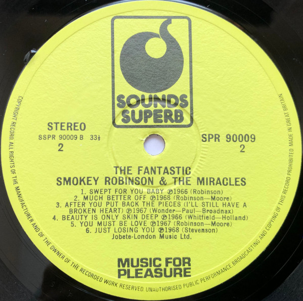 The Miracles - The Fantastic Smokey Robinson & The Miracles | Sounds Superb (SPR 90009) - 4 The Miracles - The Fantastic Smokey Robinson & The Miracles | Sounds Superb (SPR 90009) - 4