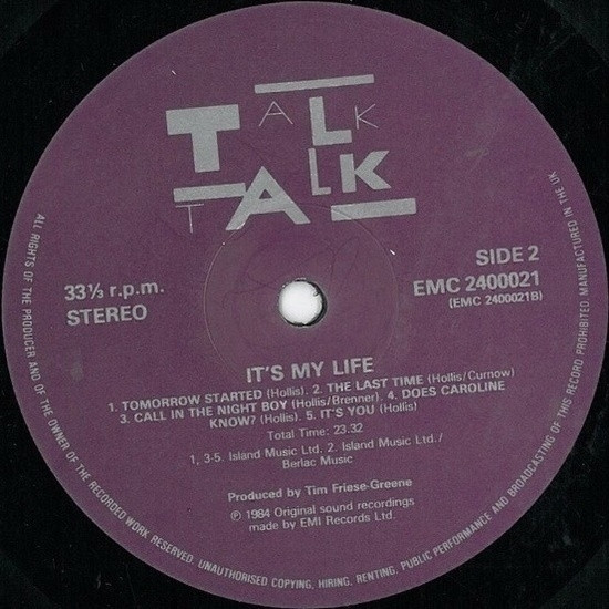 Talk Talk - It's My Life | EMI (EMC 2400021) - 4
