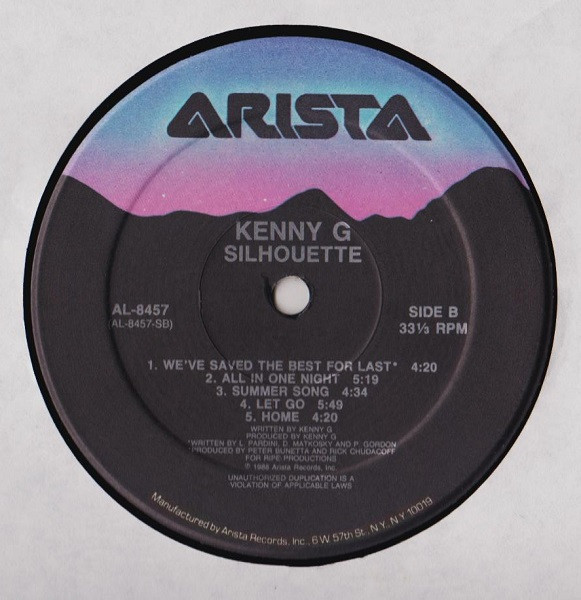 Kenny G - Silhouette | Arista (AL-8457) - 4