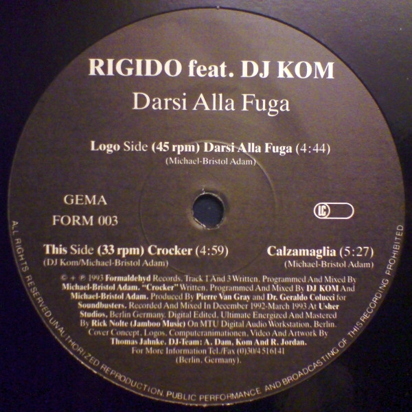 Rigido Feat. DJ Kom - Darsi Alla Fuga | Formaldehyd (FORM 003) - 2