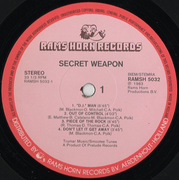Secret Weapon - Secret Weapon | Rams Horn Records (RAMSH 5032) - 3