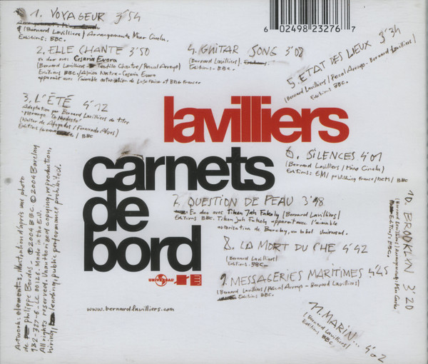 Bernard Lavilliers - Carnets De Bord | Barclay (982-327-6) - 2