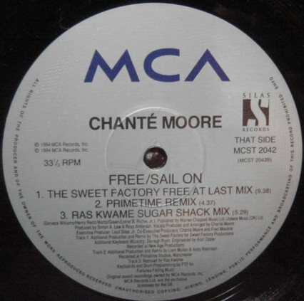 Chanté Moore - Free / Sail On | MCA Records (MCST 2042) - 2 Chanté Moore - Free / Sail On | MCA Records (MCST 2042) - 2