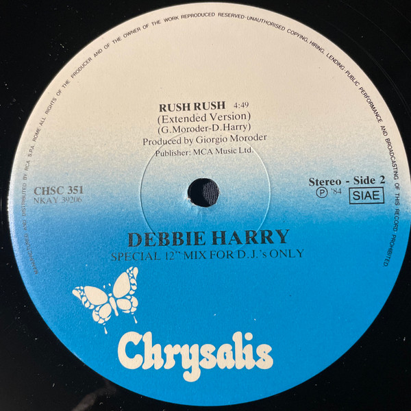 Maxine / Debbie Harry - 1984 / Rush Rush | Chrysalis (CHSC 351)