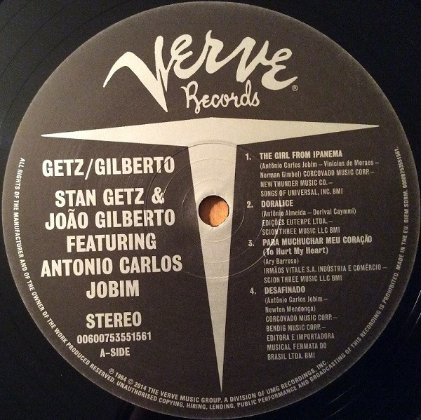 Stan Getz , João Gilberto Featuring Antonio Carlos Jobim - Getz / Gilberto | Verve Records (0600753551561) - 3