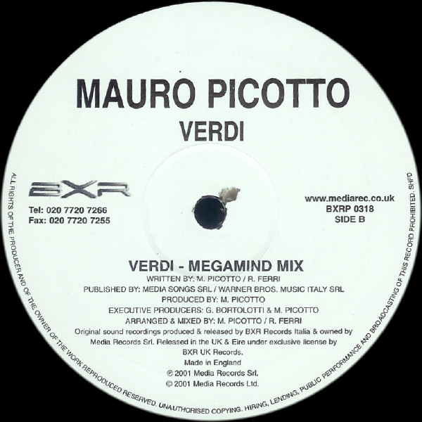 Mauro Picotto - Verdi | BXR UK (BXRP 0318) - 4
