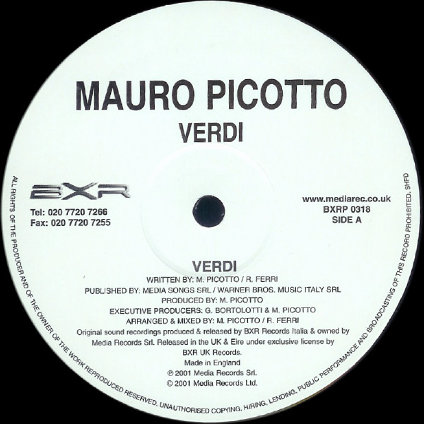 Mauro Picotto - Verdi | BXR UK (BXRP 0318) - 3