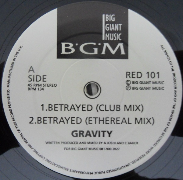 Gravity - Betrayed | Big Giant Music (RED 101)