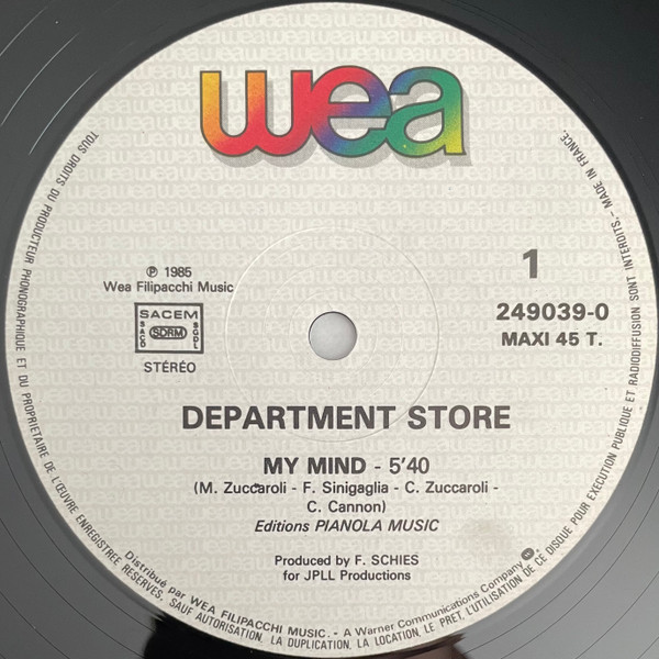 Department Store - My Mind (I Know You Know) | WEA (249 039-0) - 3
