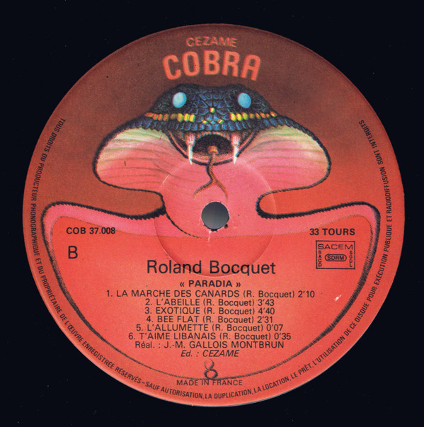 Roland Bocquet - Paradia | Cobra (COB 37008) - 2