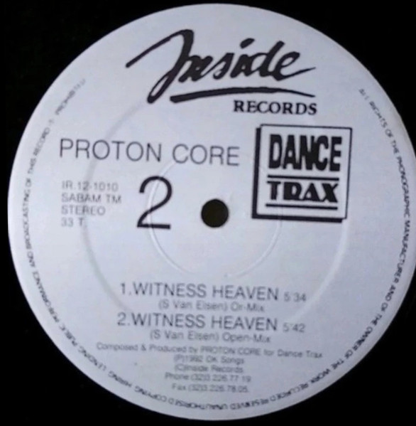 Proton Core - Levitation / Witness Heaven | Inside Records (IR 12-1010) - 4