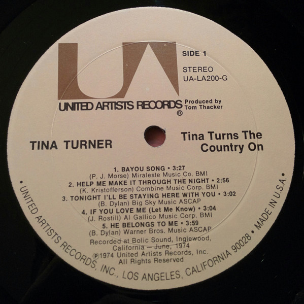 Tina Turner - Tina Turns The Country On | United Artists Records (UA-LA200-G)