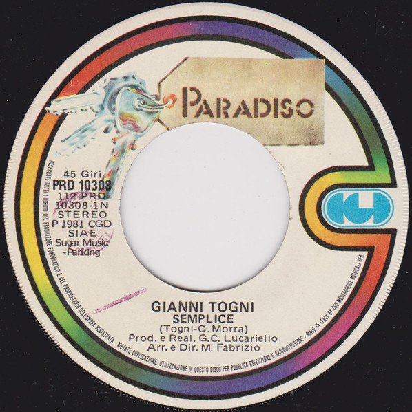 Gianni Togni - Semplice | Paradiso (PRD 10308) - 3