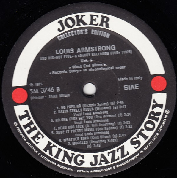 Louis Armstrong & His Hot Five & Louis Armstrong And His Savoy Ballroom Five - West End Blues 1928 | Joker (SM 3746) - 4