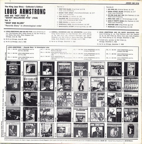 Louis Armstrong & His Hot Five & Louis Armstrong And His Savoy Ballroom Five - West End Blues 1928 | Joker (SM 3746) - 2