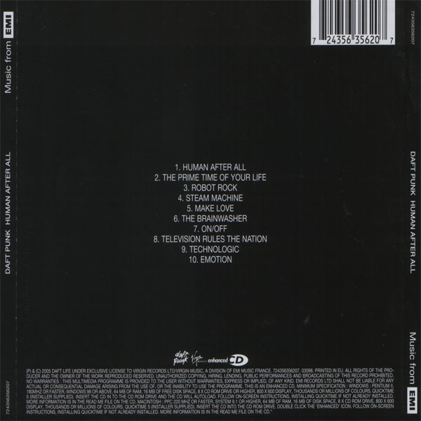 Daft Punk - Human After All | Virgin (724356356207) - 2