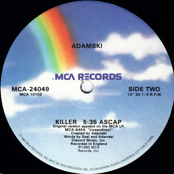 Adamski - Killer | MCA Records (MCA-24049) - 4
