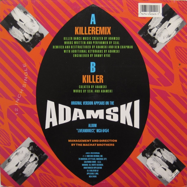 Adamski - Killer | MCA Records (MCA-24049) - 2