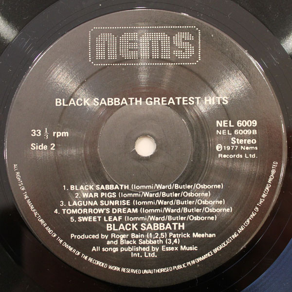Black Sabbath - Greatest Hits | Nems (NEL 6009) - 4 Black Sabbath - Greatest Hits | Nems (NEL 6009) - 4