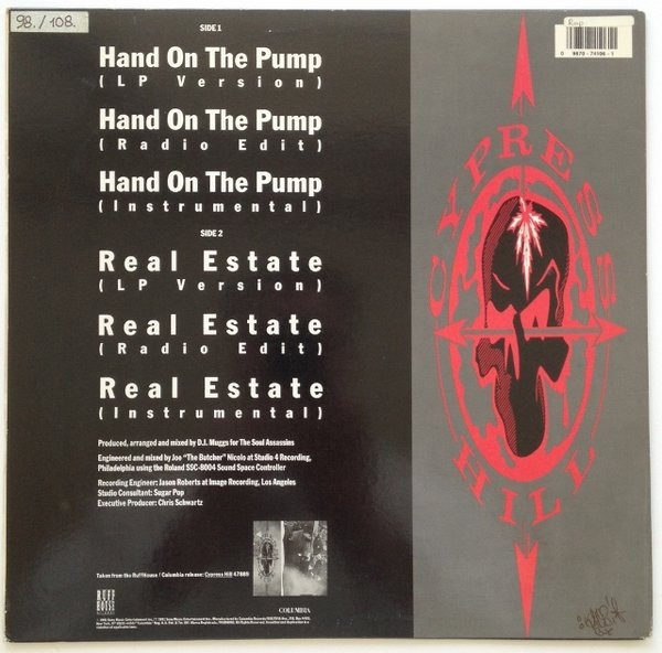 Cypress Hill - Hand On The Pump / Real Estate | Ruffhouse Records (44 74106) - 2
