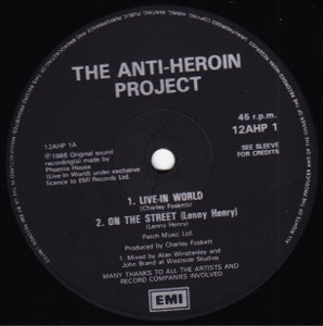 The Anti-Heroin Project - Live-In World | EMI (12AHP 1)