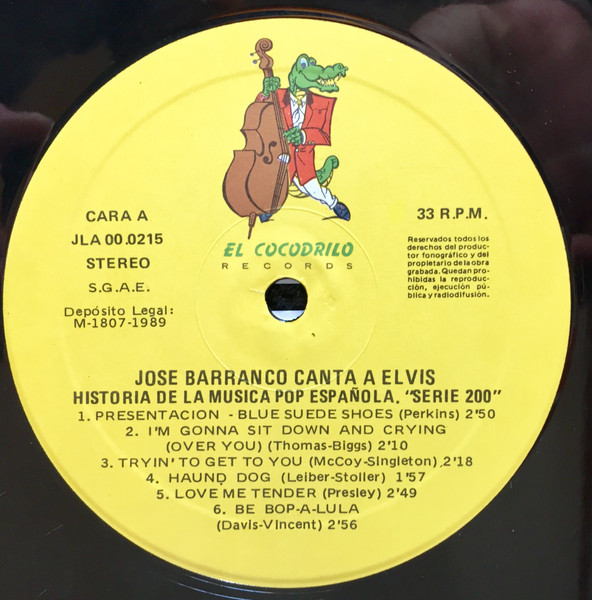 José Barranco - Jose Barranco Canta A Elvis | El Cocodrilo Records (JLA 00.0215) - 4