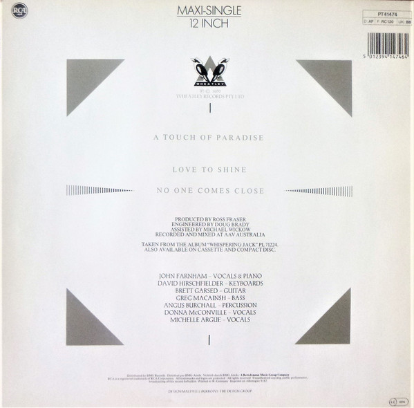 John Farnham - A Touch Of Paradise | RCA (PT 41474)