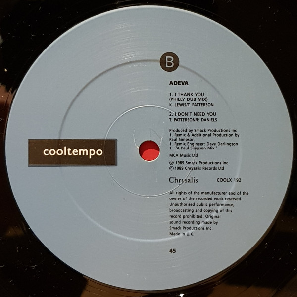 Adeva - I Thank You | Cooltempo (COOLX 192) - 4