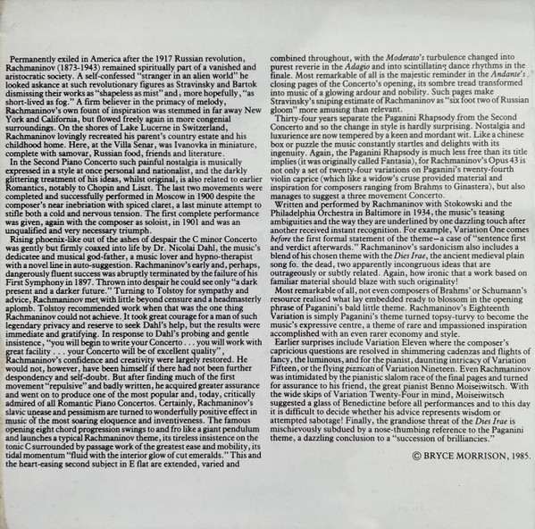 Sergei Vasilyevich Rachmaninoff , Philip Fowke , Royal Philharmonic Orchestra , Yuri Temirkanov - Piano Concerto No. 2 In C Minor, Op. 18 • Rhapsody On A Theme Of Paganini, Op. 43 | EMI Eminence (CD-EMX 9509 STEREO) - 3