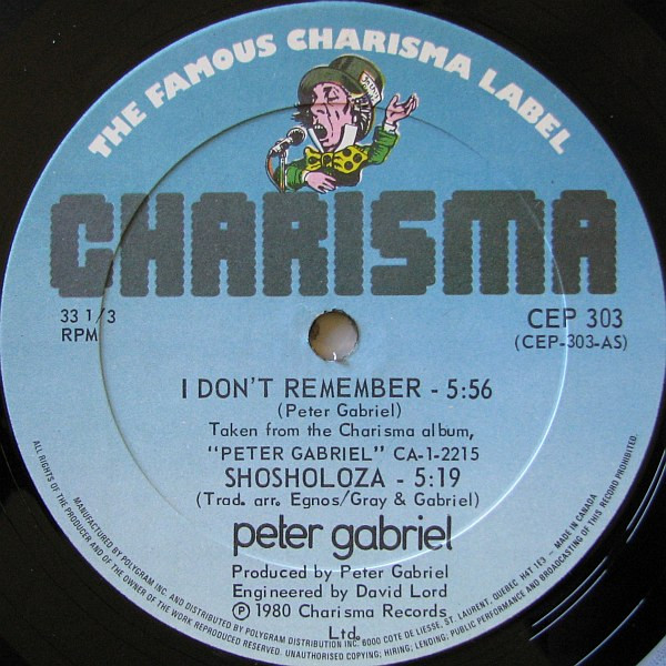 Peter Gabriel - I Don't Remember (12") [Vinyl] | Charisma (CEP 303) - 3