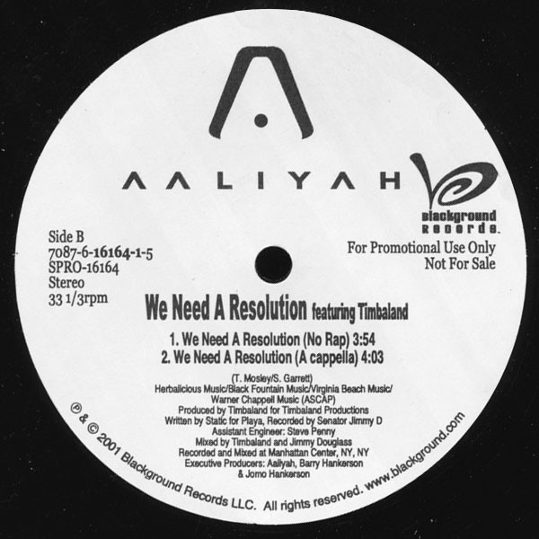 Aaliyah - We Need A Resolution | Blackground Records (7087 6 16164 1 5) - 2