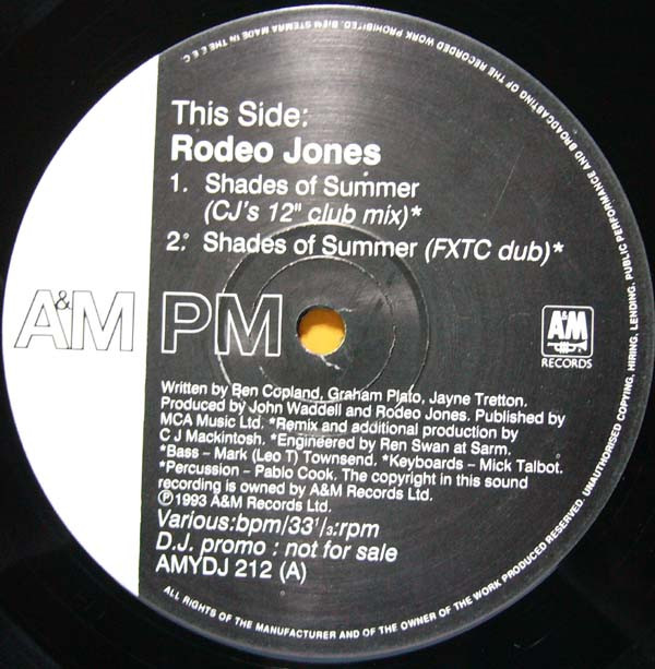 Rodeo Jones - Shades Of Summer Remixes | A&M PM (AMYDJ 212)