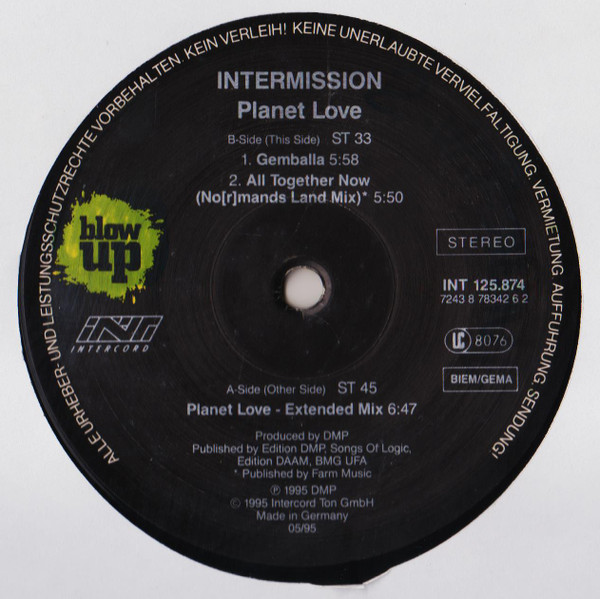 Intermission - Planet Love | Blow Up (7243 8 78342 6 2)